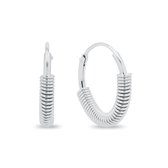 Xoo - Oorbellen - Oorringen - Spiraal - Minimalistische oorbellen - 15 mm - 925 zilver - Zilver