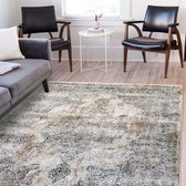 Vloerkleed TUNIS - klassieke uitstraling - bruin beige - zacht velours - 120 x 170 cm - in diverse maten verkrijgbaar - kleed - tapijt - karpet - loper - mat - keukenmat - keukenlo