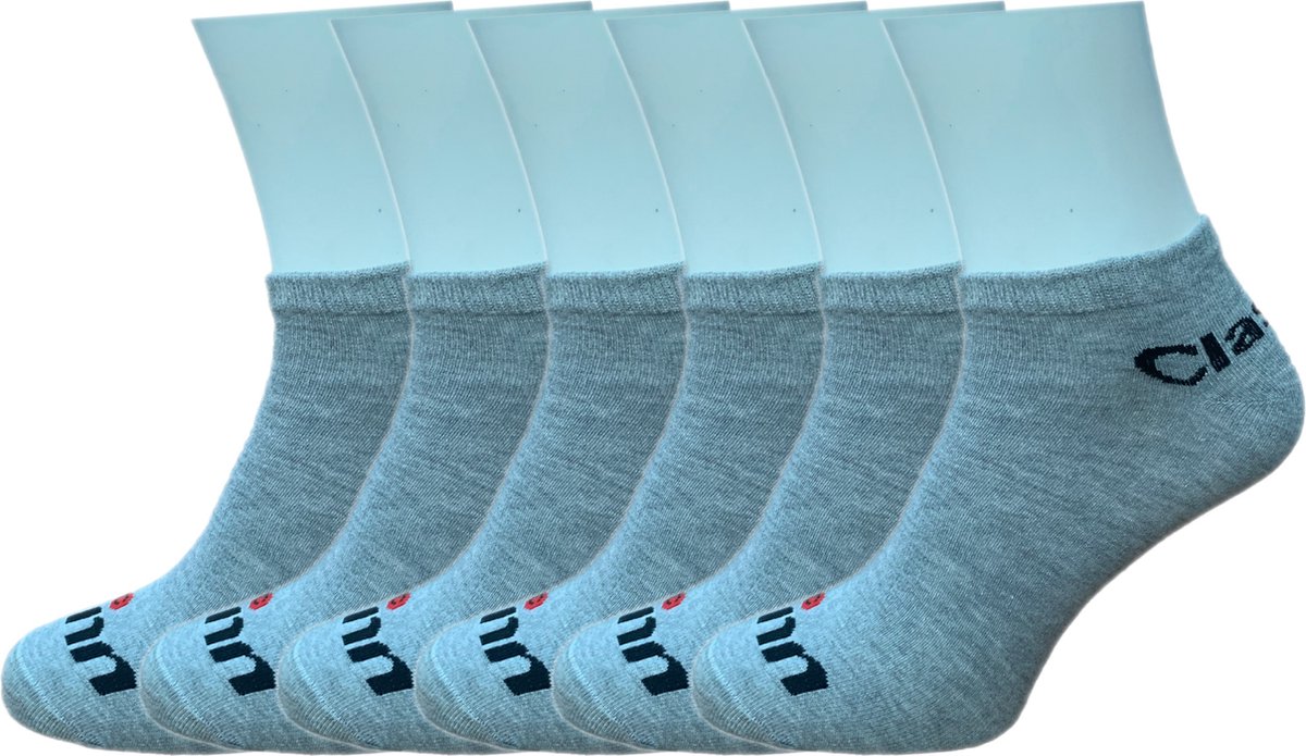 Classinn Low inn sneaker enkelsokken katoen 12 Paar grijs melange Maat 43-46 met logo