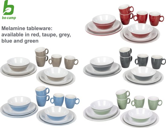 Bo-Camp - Servies - Two-tone - 16 Stuks - Grijs van Merkloos — afbeelding 2