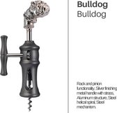 MadDeco - Bulldog - Ijzeren kurkentrekker met zilver verguld handvat - Italiaans design - flesopener