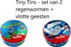 Afbeelding van het spelletje Tiny Tins - set van 2 regenwormen + vlotte geesten