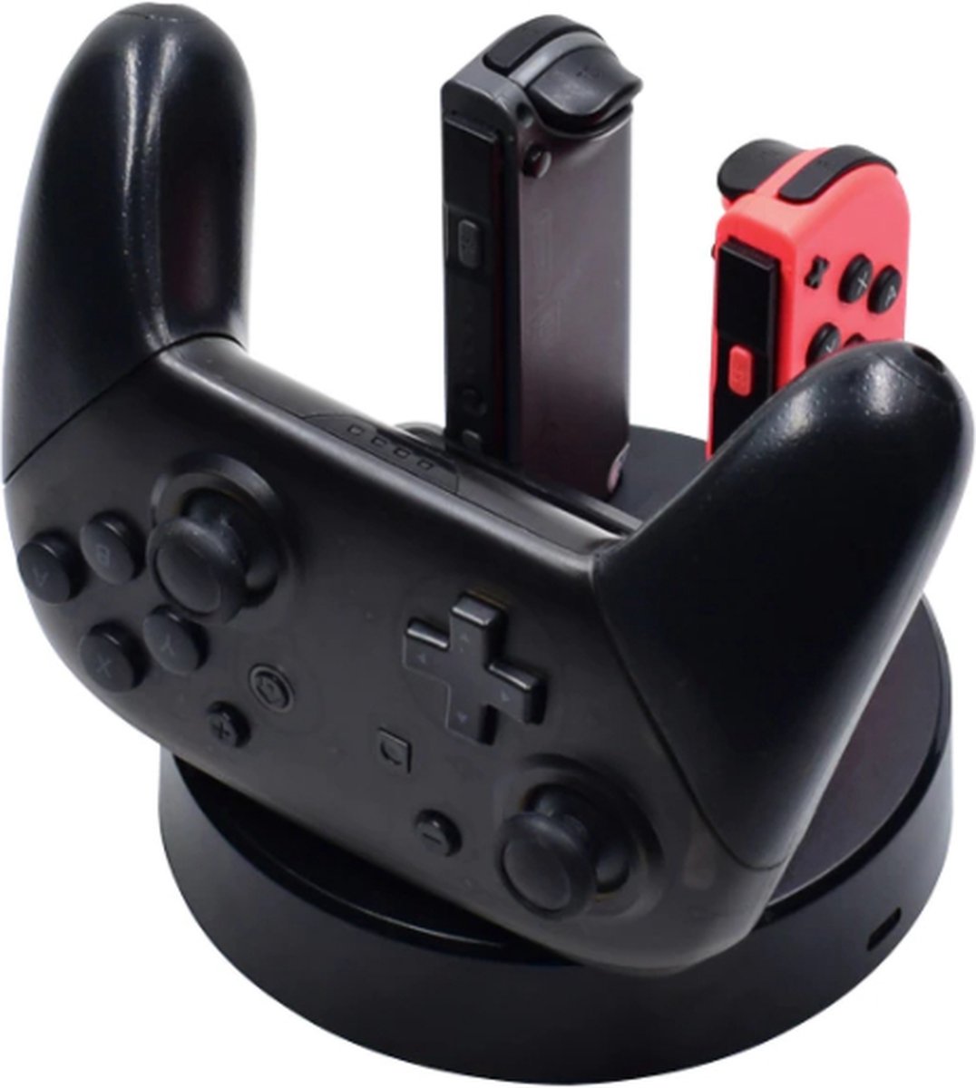DrPhone NSJCD03 Oplaad Dock – Geschikt voor N-Switch Pro Controller Lader & Joy controllers – Stand Lader - Zwart
