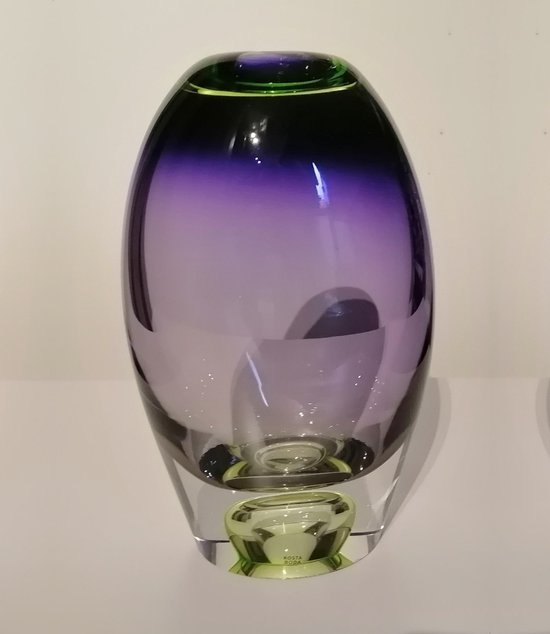 Vase Kosta Boda Vision 10-1/4 Pouces – Vert Et Violet, Design Suédois