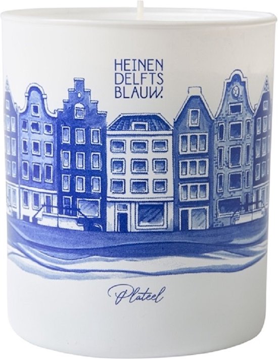 Heinen Delft Bleu | Bougie parfumée Plateel | Souvenir | Bleu de Delft | Hollande