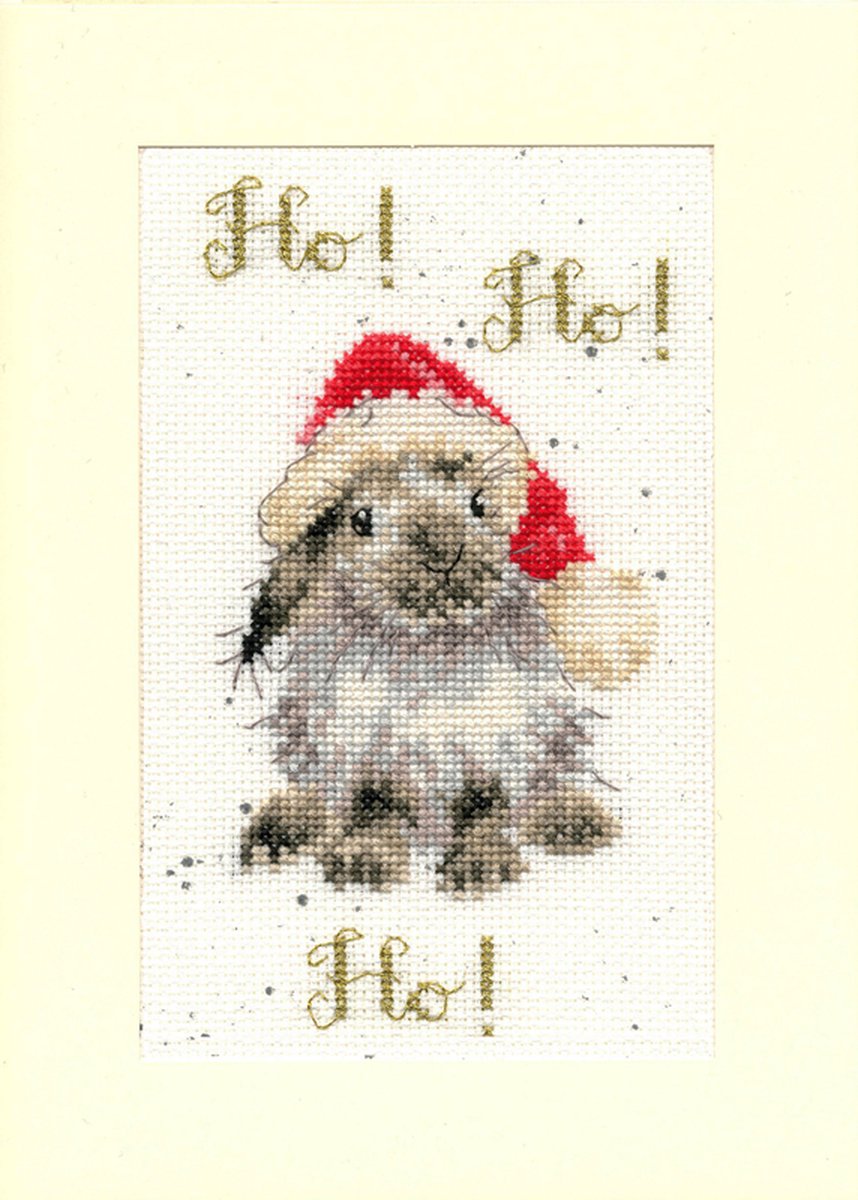 Borduurpakket kerstkaart Ho! Ho! Ho! - Bothy Threads