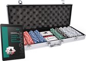 No Peak Pokerset 500 pokerfiches – Inclusief E-book - pokerset 500 chips – pokerkaarten – poker – poker set