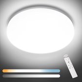 NIXIUKOL 24W LED plafondlamp dimbaar, plafondlamp met afstandsbediening, lichtkleur en helderheid instelbaar, IP54 waterdichte woonkamerlamp slaapkamerlamp kinderkamerlamp 28cm
