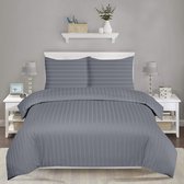 The Linen Collection - Dekbedovertrekset - Katoensatijn - Multi Stripe - Rook Grijs - 240x220 - 500 Thread Count - Limited edition