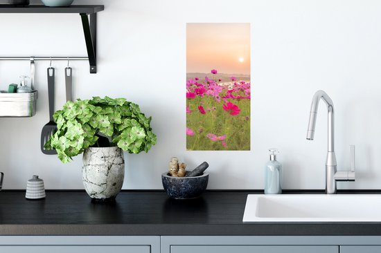 Affiche Prairie de Fleurs - Rose - Coquelicots - 20x40 cm