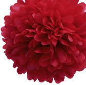 3 x PomPom 35 cm donker rood - decoratie - pompom - rood - kerst - valentijn