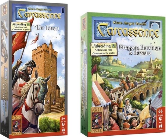 Afbeelding van het spel Uitbreidingsbundel - 2 Stuks - Carcassonne De Toren & Bruggen, Burchten en Bazaars