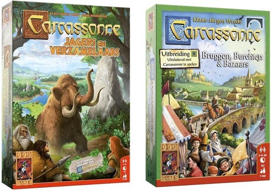 Afbeelding van het spel Spellenbundel - 2 Stuks - Carcassonne Jagers en Verzamelaars & Bruggen, Burchten en Bazaars
