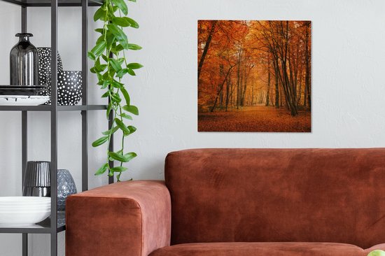 Tableau sur toile Une forêt aux couleurs automnales - 50x50 cm - Décoration murale