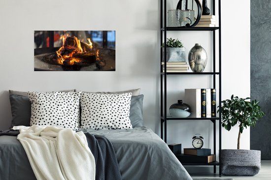 Affiche Une Cheminée Brûlante - 80x40 cm