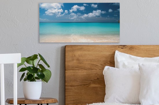 Toile Peinture Été - Plage - Curaçao - 40x20 cm - Décoration murale