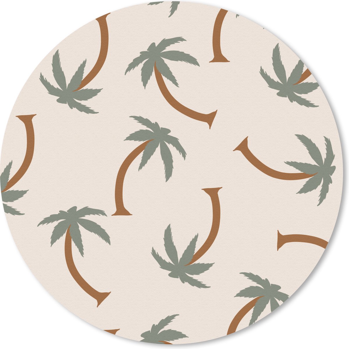 Muismat rond 30x30 cm - Mousepad Palmboom - Patronen - Pastel - Ronde muismatten