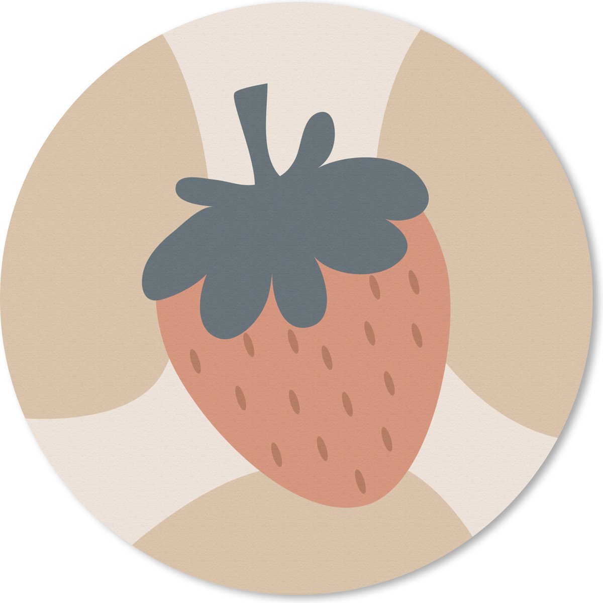 Muismat rond 30x30 cm - Mousepad Fruit - Pastel - Aardbei - Zomer - Ronde muismatten