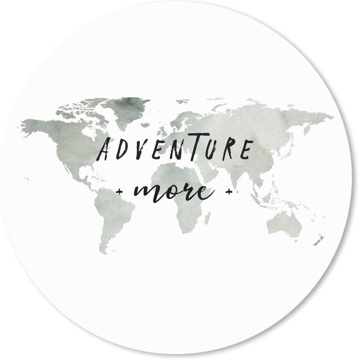 Muismat rond 20x20 cm - Mousepad Wereldkaart - Quote - Aquarel - Ronde muismatten
