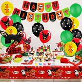 Bing - 90 Delig - decoratie - verjaardag - feest - Thema - YAR - Verjaardag Decoratie Versiering – - Feestpakket met ballonnen - Taart decoratie - Slingers - Vlaggenlijn - Kinderfe