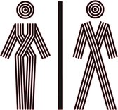 WC sticker Toilet sticker  Man & Vrouw 14 (zwart) (20x30cm)