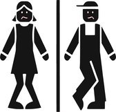 WC sticker Toilet sticker  Man & Vrouw 02 (zwart) (20x30cm)