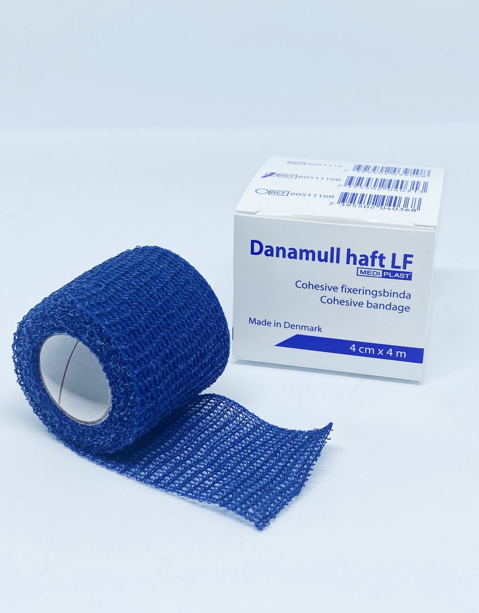 Goedkoopste Danamull Haft Zelfklevend Fixatiewindsel Blauw 4cm x 4m - 5 stuks