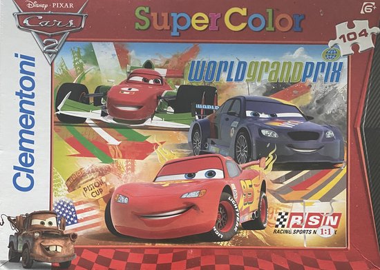 Cars - puzzel - Clementoni supercolor - 104 stukjes | bol