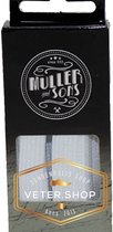 9mm Platte sneakerveter Muller and Sons in fraaie kleuren en combinaties - Wit, 120cm
