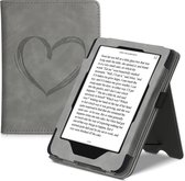 kwmobile flip cover geschikt voor Tolino Shine 3 - Book case met magnetische sluiting - Hoes voor e-reader in grijs