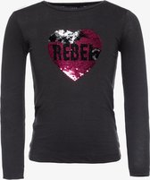 TwoDay meisjes shirt met hart - Grijs - Maat 122/128