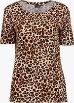 TwoDay dames T-shirt panterprint - Bruin - Maat M