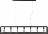 LampenMeubelen - 7L Rechthoek vierkante buis Hanglamp - E27 Fitting - Mat Zilver - Hanglampen Eetkamer, Woonkamer, Industrieel, Plafondlamp, Slaapkamer, Designlamp voor Binnen