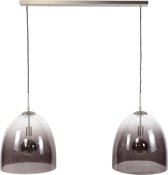 DePauwWonen - 2L Shaded ovaal glas Hanglamp - E27 Fitting - Zwart Nikkel - Hanglampen Eetkamer, Woonkamer, Industrieel, Plafondlamp, Slaapkamer, Designlamp voor Binnen