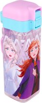Frozen vierkante drinkfles - drinkbeker met slot - 550 ml