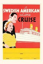 Pocket Sized - Found Image Press Journals- Vintage Journal Swedish Cruise Travel Poster