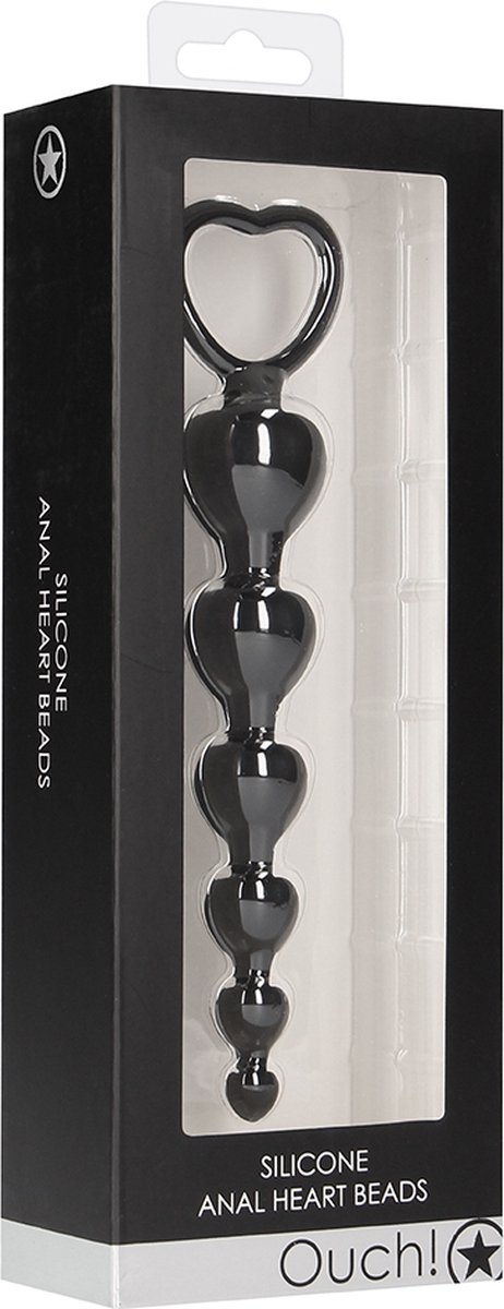 Goedkoopste Anal Heart Beads - Black