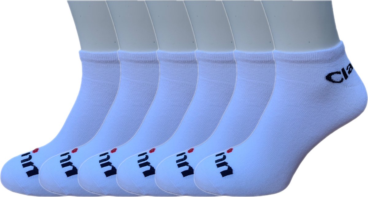 Classinn Low inn sneaker enkelsokken katoen 12 paar wit Maat 39-42 met logo