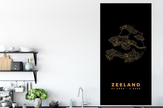 Affiche Zeeland - Pays- Nederland - Zwart - Or - 80x160 cm