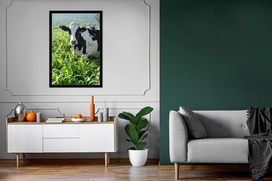 Cadre photo avec affiche - Vache - Herbe - Berg - Animaux - 80x120 cm - Cadre pour affiche