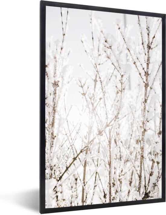 Fotolijst incl. Poster - Sneeuw - Winter - Natuur - 20x30 cm - Posterlijst - Kerstmis Decoratie - Kerstversiering - Kerstdecoratie Woonkamer - Kerstversiering - Kerstdecoratie voor binnen - Kerstmis