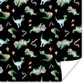 Poster Nursery - Zwart - Dinosaurus - Garçons - Filles - Kids - 50x50 cm - Poster Nursery