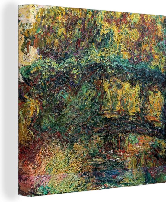 Canvas Schilderij De Japanse brug - Claude Monet - 20x20 cm - Wanddecoratie