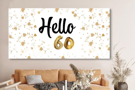Peinture sur toile Anniversaire - 60 ans - Décoration - 160x80 cm - Décoration murale