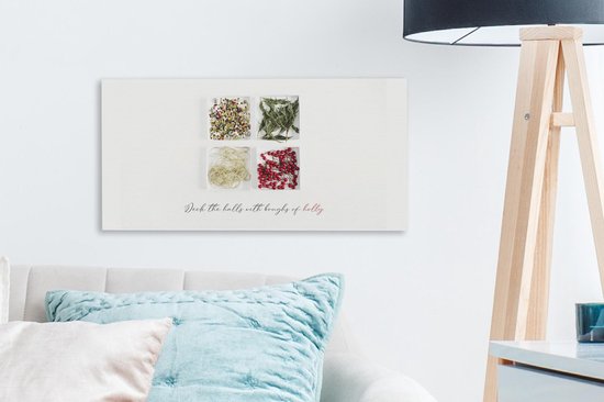 Toile Peinture Hiver - Échelles - Noël - 40x20 cm - Décoration murale