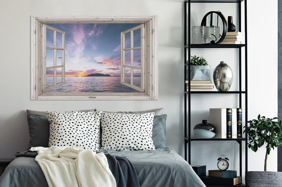 Tableau Toile Transparente - Mer - Île - 140x90 cm - Décoration murale