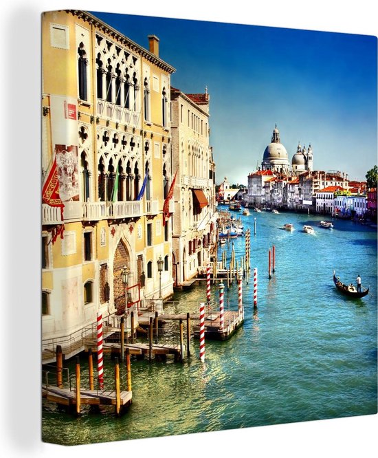 Canvas Schilderij Venetië - Italië - Water - 50x50 cm - Wanddecoratie