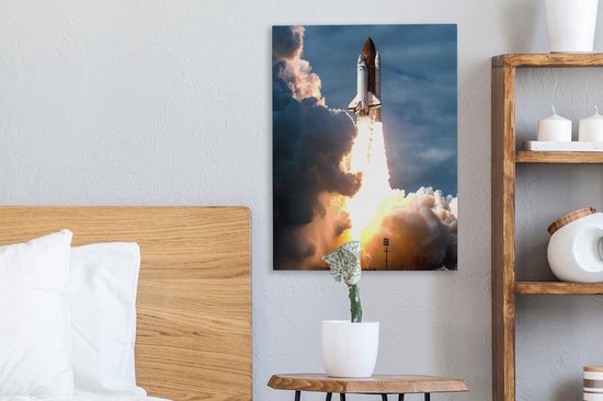 Toile Peinture Shuttle Spatiale - NASA - Amérique - 30x40 cm - Décoration murale