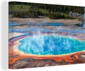 Toile Peinture Yellowstone - Geyser - Water - 120x80 cm - Décoration murale