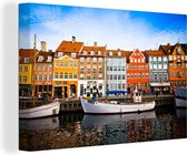 Canvas Schilderij Nyhavn - Kopenhagen - Denenmarken - 60x40 cm - Wanddecoratie
